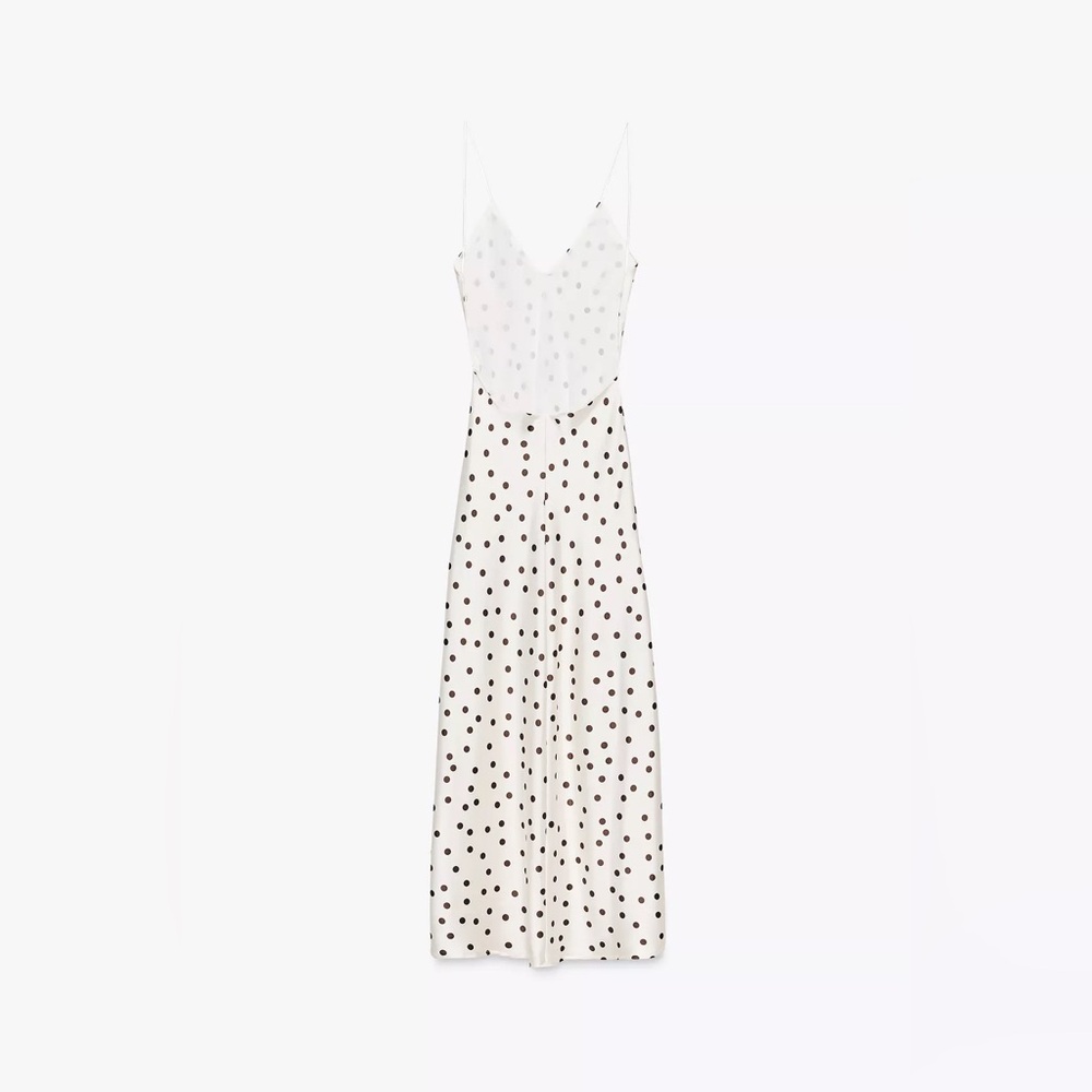 Zara White Polka Dot Slip Dress - Picture 14 of 16